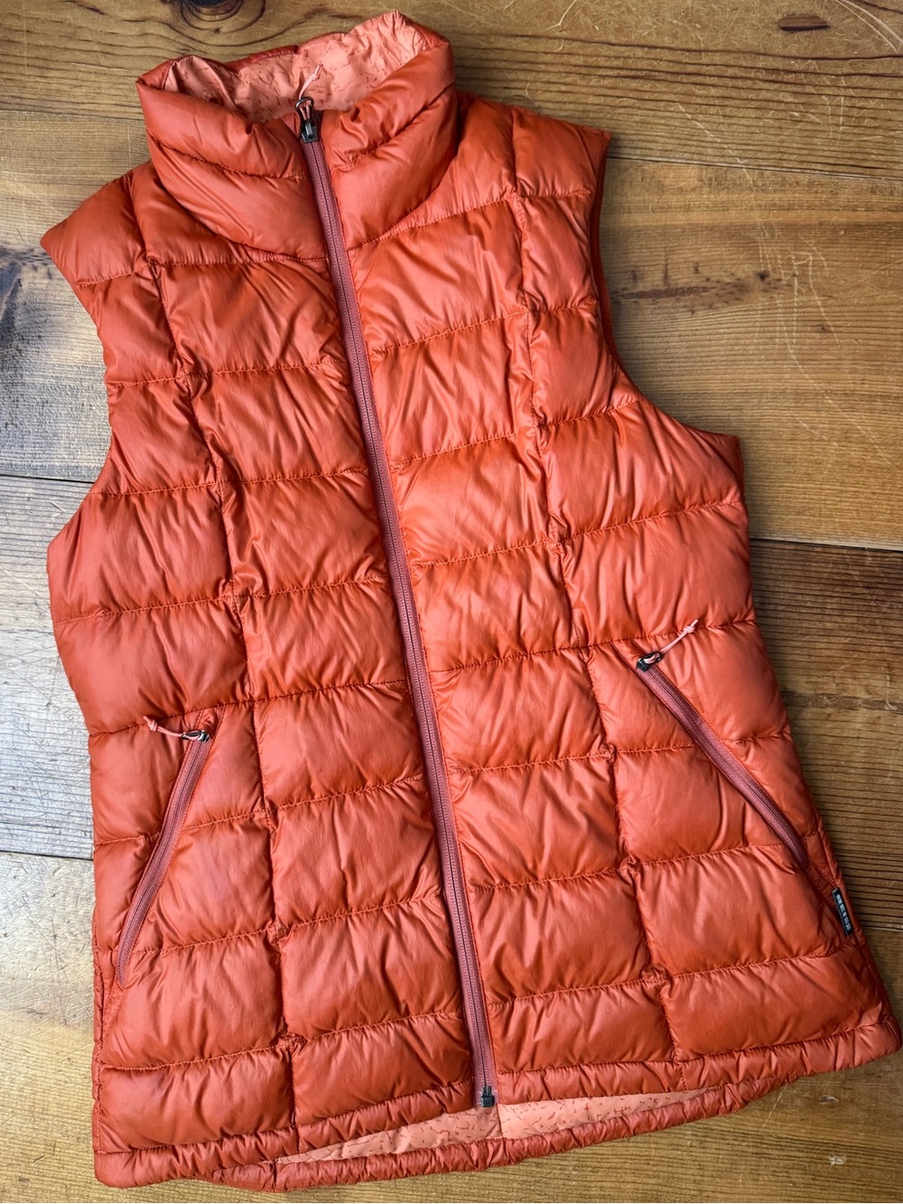 REI Orange Down Vest — Men’s Small